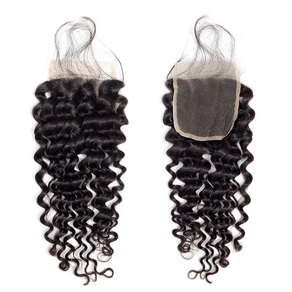 100% Natural Human Hair 4x4/5x5 Transparent Closure Lace Texture Natural Black