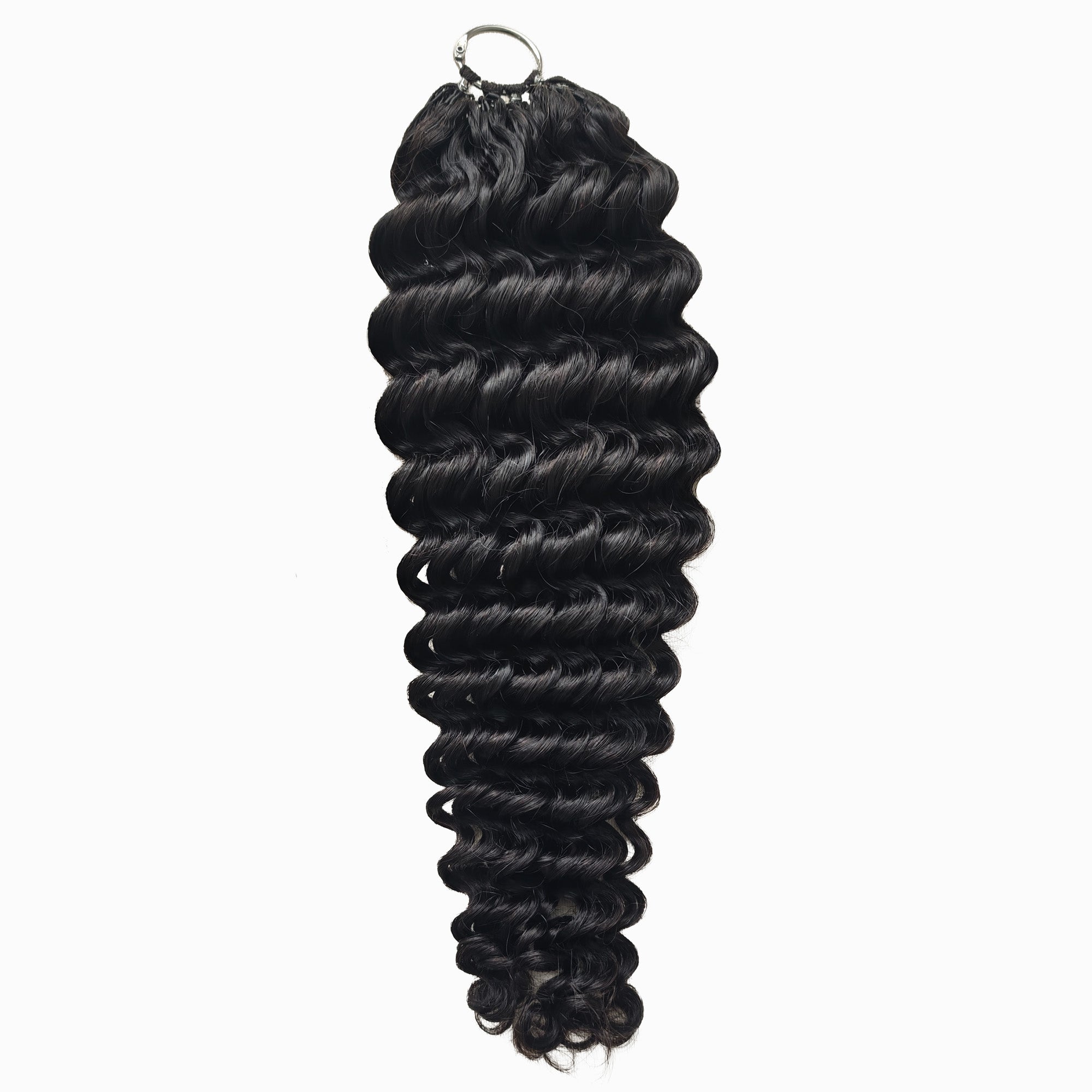 Periodcute 100% Human Hair Pre-Looped Crochet Hair 16-20in Natural Color